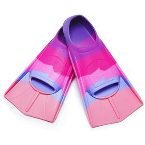 Kids Swim Fins,Short Youth Fins Swimming Flippers,Swim Training Fins for Lap Swimming,for Children Girls Boys Beginners (XXS [US Kids 11.5-13])  Rainbow-B