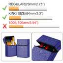 2 x Cigarette Case, Woven Pattern with Elastic Switch, Up to 20 Cigarettes for 85mm King Size (Blue)