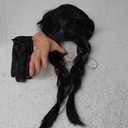 BesserBay Halloween Velvet A-Line Long Sleeve Costumes Pleated Wensday Mini Dress Black 8 Years