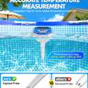 Sinbyuer 2026 Upgrade Digital Solar Pool Thermometer Easy Read | Pool Temperature Thermometer Floating with Dynamic Light Show | Large LCD Screen & Big Number Pools Temperature Gauge for Hot Tub & Spa