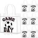 Wesnoy 20 Pcs Soccer Goodie Bags Soccer Gameday Goodie Gifts Bags with Handles Reusable Sport Themed Treat Boxes for Candy Birthday Party Supplies 8 x 8 x 3.15''