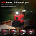 220W Power Inverter Compatible with Milwaukee 18V Battery, DC 18V to AC 110V Battery Inverter, Power Station Generator with 1 AC Outlet, 2 USB Ports & 1 Type-C Fast Charging, 400LM LED Work Light