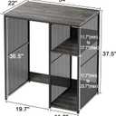 KirKical 3-Tier Coffee Bar Cabinet with Mini Fridge Space, Heavy-Duty Rustic Grey Microwave Stand Baker Rack, Utility Storage Organizer Shelf for Home Kitchen Dorm, Slate Grey, 34"w X 22"d X 37.5"h