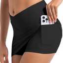 Womens Mini Skorts Mid-Waisted Side Split Skirts A Line Tennis Skirts with Shorts Underneath Casual Y2k Summer XXL