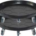 ARTLINE Round Plant Stand with Lockable Wheels, Heavy Duty for Indoor Outdoor, Large Rolling Dolly Planter Caddy on Casters to Carry Potted Flower Pot, Round Metal Tray NO Holes, Black