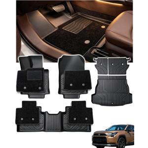 Floor Mats for 2026 Toyota RAV4 Plug in Hybrid (Suitable for PHEV), Cargo Mat and Backrest Mats, Dual Layers Custom Fit TPE All Weather 2026 RAV4 Floor Mats Full Set, 2026 RAV4 PHEV Accessories