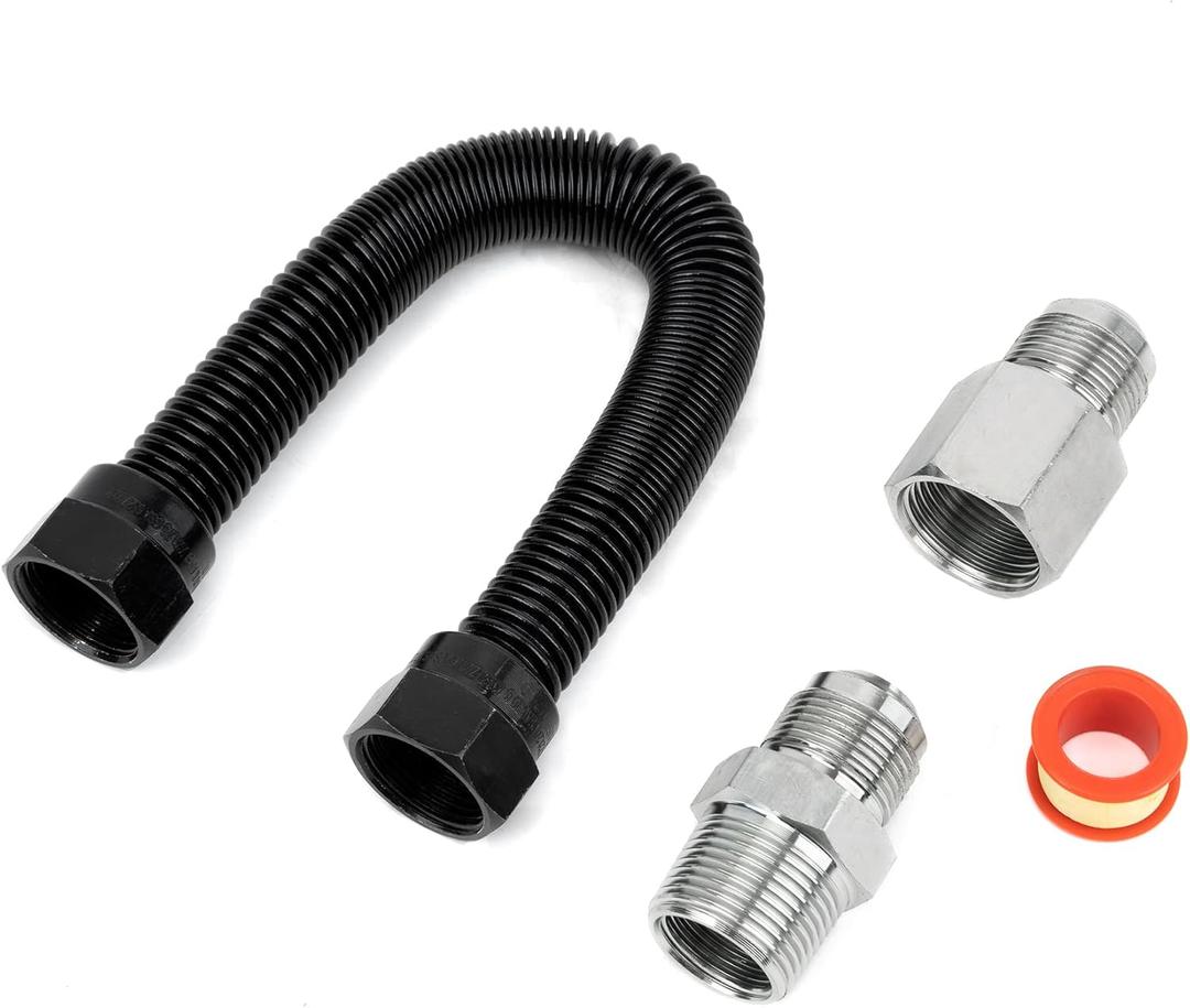 Stanbroil 3/4" x 12" Non-Whistle Flexible Flex Gas Line for Natural Gas or Liquid Propane Fire Pit and Fireplace