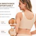 BRABIC Zip Front Closure Mastectomy Bras for Women Post Surgery Compression Everyday Surgical Wireless Wide Adjustable Straps(Nude, 3X-Large) (Beige, XXXL)