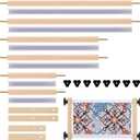 DoubleFill Cross Stitch Scroll Frame Set with Plastic Clamps Beech Hardwood Different Sizes Embroidery Frames Needlepoint Cross Stitch Holder Square Embroidery Hoop Holder for Sewing Projects