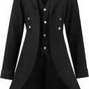 Spooktacular Creations Steampunk Costume Men, Black Gothic Men Steampunk Jacket for Halloween Cosplay Party (Large)