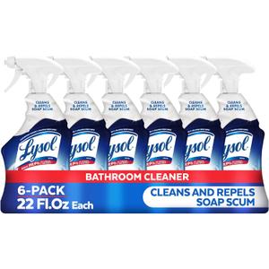 Lysol Power Foaming Cleaning Spray for Bathrooms, Foam Cleaner for Bathrooms, Showers, Tubs, 22oz (Pack of 6)
