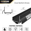 U-Shaped Aluminum Door Bottom Shoes with Drip Cap(Matte Black) 1-3/4"W x 1-5/16"H x 48" L - Fire Rated - Weather Stripping Seal for Exterior Doors, Vinyl Insert, JS-216DV