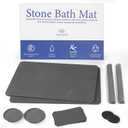 AquaDry Stone Bath Mat - Diatomaceous Stone Shower Mat, Ultra-Absorbent, Non-Slip, Eco-Friendly Large Stone Bath Mat, Diatomaceous Earth Bath Mat Large for Bathroom 23" x 15"