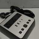 Alarm Clock with USB Charger JACKYLED Power Strip Total 4.8A USB Ports LED Full Screen Surge Protector 6.5ft Cord 4 Dimmer for Heavy Sleepers Compatible with Phone Tablet Computer Black Silver