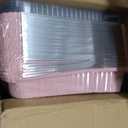 (40 Pack) 8x8 Square Aluminum Baking Cake Pans with Clear Lids - Pink Foil Pans with Lids - Disposable Food Containers Great for Cooking, Heating, Storing, Prepping Food