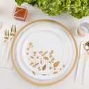 Garden Dinnerware White/Gold 8.6" Plates, Case of 120 (12 packs x 10)