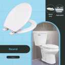 Centoco Round Toilet Seat, Heavy-Duty Wood Core with Plastic Scratch-Resistant Finish, Residential, Made in the USA, 700-301, Crane White (Cotton/Bright)
