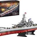 Military Series World War II Battleship Building Kit, 2228 Pieces USS Missouri Compatible with Lego Military Army Set for Adults WW2, Toy Gift Boat Building Block for Teens Age 14+ Model Home Decor