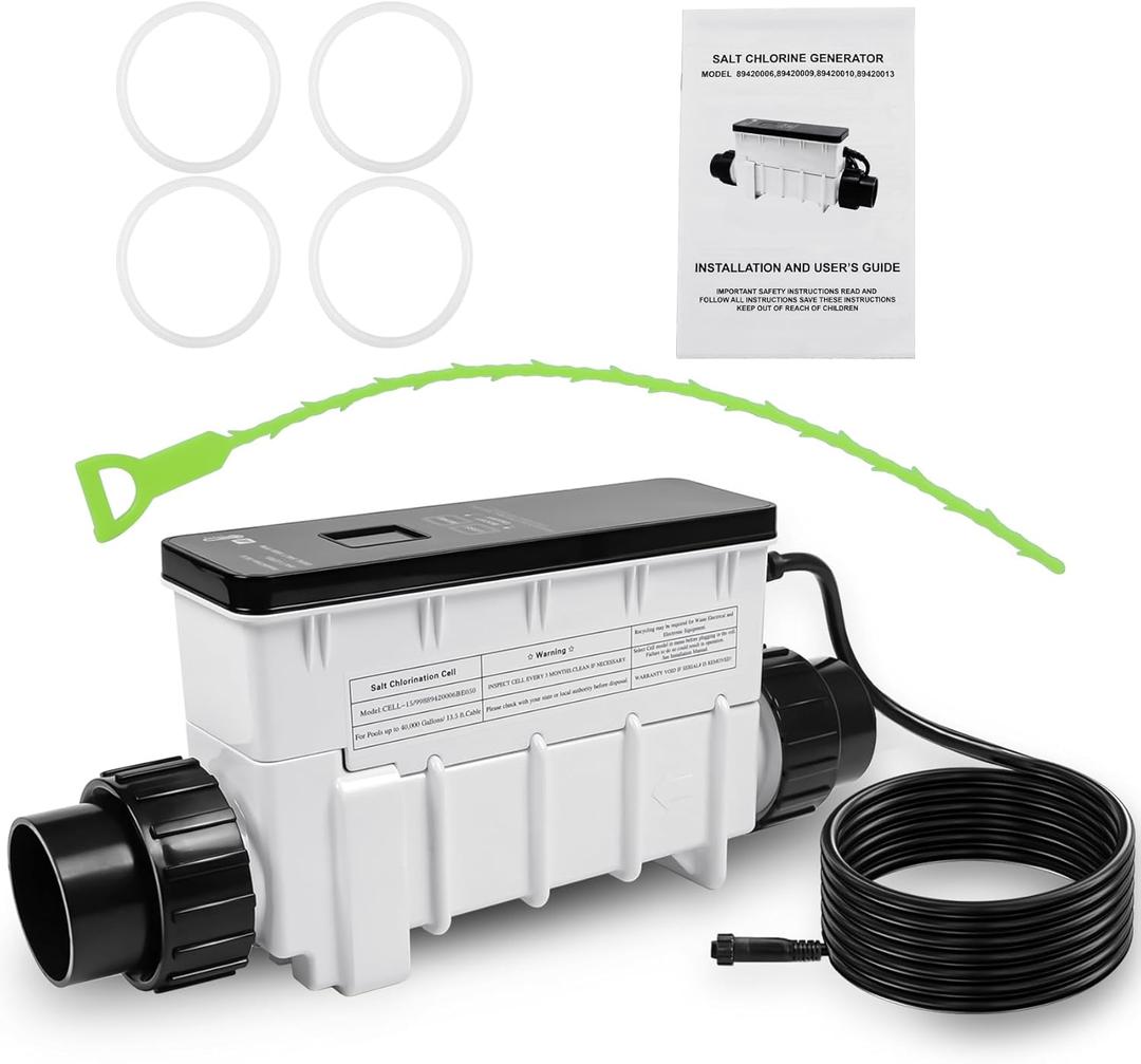 EC-520555 Salt Cell Chlorine Generator Compatible with Pentair IntelliChlor IC40 Salt Cell Chlorination Systems, Salt chlorinator for Swimming pools up to 40,000 gallons, Replaces for EC-520555 520555