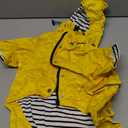 Morezi Dog Zip Up Raincoat with Reflective Buttons, Rain/Water Resistant, Adjustable Drawstring, Removable Hood, Raincoats with Legs - Yellow - L