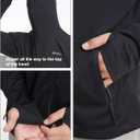 clothin Mens Lightweight Full Zip Hood Running Jacket with Zip Pockets for Fishing Hiking Travel (Small, Black)