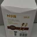 N9R 100PCS Gold Plastic Silverware, Heavy Duty Disposable Cutlery Set for Parties, Disposable Plastic Spoons and Forks Includes 50 Gold Spoons and 50 Forks for Weddings, Birthday, Dinners