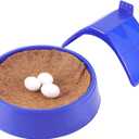 Pigeon Supplies Set,3Pcs Bird Breeding Nest Bird Eggs Mat,4 Pcs Pigeon Stand Dove Rest Stand,9 Pcs White Solid Plastic Eggs for All Kinds of Pet Nests