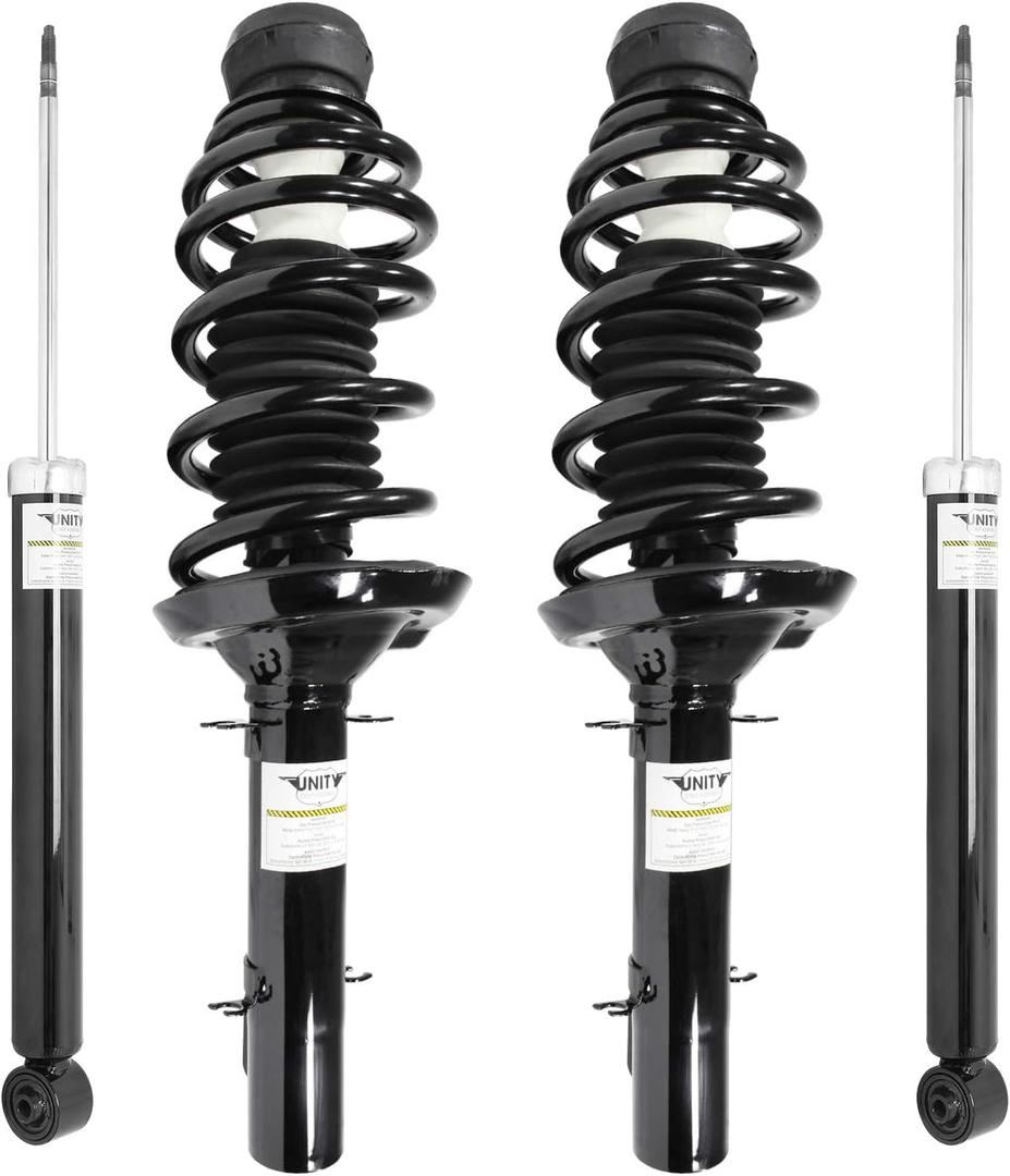 UNITY AUTOMOTIVE 4-11100-257010-001 4 Wheel Complete Strut Assembly with Gas Shock Kit 1998-2010 Volkswagon Beetle