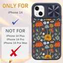 for iPhone 14 Case with Slide Camera Cover, Mushroon Cases for iPhone 14 with Ring Holder, Mushroon Eyes Stylish Aesthetic Designer Slim Protective Cover for 14