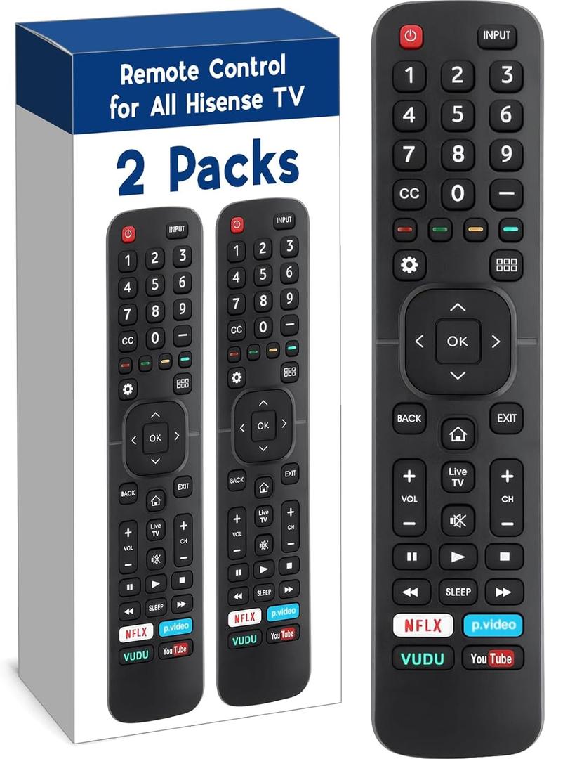1 Pack Replacement Remote for Hisense TV, Compatible with All Hisense 4K ULED HD UHD Android Smart TVs