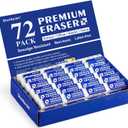 Erasers, Shuttle Art 72 Pack Premium Erasers Bulk, White Eraser Classroom Set for Kids Teachers as School and Office Supplies