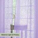 Chyhomenyc Marilyn Light Purple Sheer Curtains 84 Inch Length 2 Panels Set, Light Filtering 3D Leaf Clip Jacquard Textured Voile Sheer Curtain Drapes for Bedroom Living Room, 38Wx84L Inches, 2 Panels