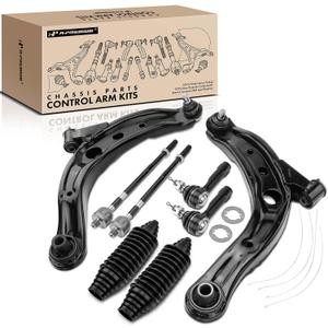 A-Premium Set of 8, Front Lower Control Arm, Inner & Outer Tie Rod End, Rack and Pinion, Compatible with Mazda MPV 2000-2006