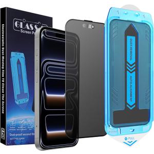 2-Pack Matte Privacy Screen Protector for iPhone 17 Pro Max 6.9-inch, 9H Tempered Glass, Full Coverage, Anti-Fingerprint, Auto Dust-Elimination, No Bubble, Easy Installation