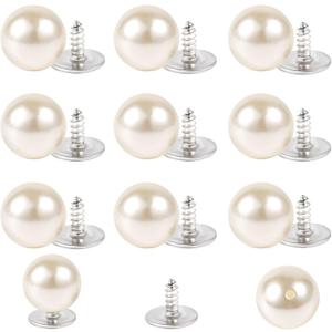 50pcs Pearl Brooch Buttons, No Sew Cover Up Buttons Removable Reusable Pearl Safety Pins for Clothes Dress Shirt Cardigan Decorations DIY Crafts Sewing, 5 Sizes