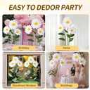 Mverse Giant Standing Flowers with Heavy Duty Base, 5-7ft Life Size Artificial Paper Dasiy Decorations for Wedding Backdrop, Nursery Wall Decor & Luxury Party Photo Booth Props (White)