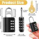 Kenning 10 Pcs Combination Padlock 4 Digit Combination Lock with Keys Locker Resetable Security Outdoor Waterproof Gate Lock for School Sports Gym Locker Employee Fence Case (Silver and Black)