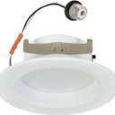 KSANA Recessed Lighting 4 Inch, 5CCT White LED Can Lights for Ceiling, 5 Colors Selectable-2700K/3000K/3500K/4000K/5000K, 10W Eqv 60W, Dimmable Retrofit Downlight with Baffle Trim