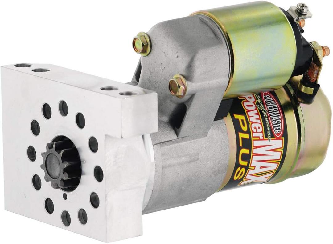 Powermaster Starter, PowerMAX Plus, 6.1:1 Gear Reduction, Natural, 153/168 Tooth Flywheel, Straight Bolt, Chevy V8, Each