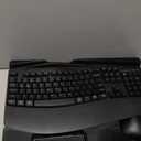 Wireless Keyboard and Mouse Combo, 2.4G Full Size Wave Keys Ergonomic Keyboard with Wrist Rest, Phone Holder, 3-Level DPI Adjustable Wireless Ergonomic Mouse for Windows, Mac Desktop/Laptop/PC(Black)