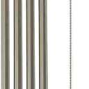 14 Inch Stainless Steel Straws, 4pcs Ultra Long Reusable 0.32" (8mm) Big Wide Metal Straws for 40oz/64oz Tumblers or Super Tall Cups with Silicone Tips and Cleaning Brush