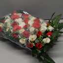 Artificial Cemetery Flower Headstone Flower Saddle Grave Rose Flowers for Cemetery Non-Bleed Colors Windpoof (Red)