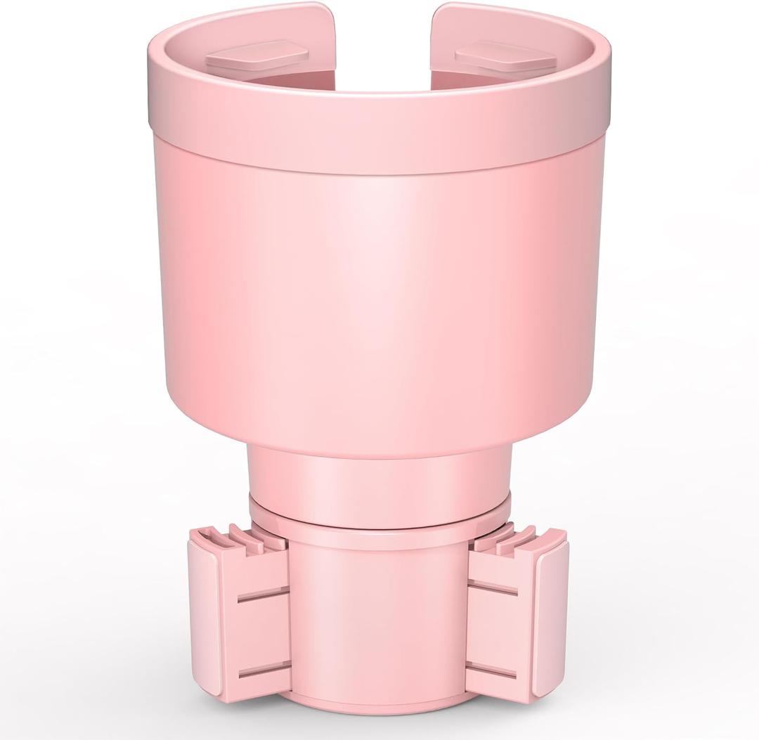 Seven Sparta Car Cup Holder Expander Organizer with Adjustable Base, Compatible with Hydro Flasks 32/40 Ounce, Compatible with Yeti Ramblers 20/26/30 Ounce, Other Bottles in 3.4"-3.8" (Pink)