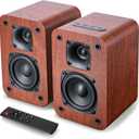 Saiyin Bluetooth Bookshelf Speakers for Record Player,Active Speakers with 3 Inch Woofer, Powered Speakers with Optical/AUX/TV-ARC Input for Turntable, PC and TV