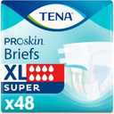 Tena Proskin Incontinence Super Briefs, Adult Diapers, Super Absorbency, Bladder Leaks Control, X-Large - 48 ct