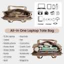 Laptop Bag for Women Leather Laptop Tote Bag Large Computer Bag Waterproof Business Office Work Bag