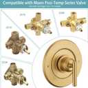 Replacement for Moen Gibson Posi-Temp Pressure-Balancing Valve Only Shower Faucet Trim Kit (Valve& Catridge Not Included), Volume and Temperature Control Level Handle (Brushed Gold)