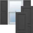 18"W x 37"H True Fit PVC, Two Equal Raised Panel Shutters, Shadow Mountain (Per Pair - Hardware Not Included)