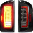 Tresound LED Tail Lights for Dodge Ram 1500 2007-2008, Ram 2500 3500 2007-2009, Rear Taillights Assembly, Chrome Housing Smoke Lens