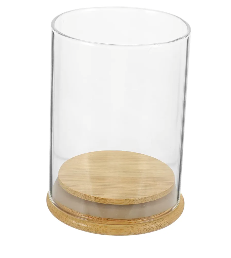 LIFKOME 1set Glass Candle Cover Windproof Candle Holder Tube Shade for Open Flame for Home Decor and Wedding Dinners of Height Base